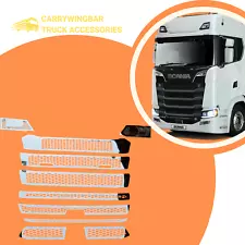 Front Grill for Scania NG/S Series S500 2017-2024 Chrome S.Steel with Fog Lights