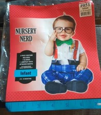 Infant 12-18 Months NURSERY NERD Jumpsuit Glasses Halloween Costume