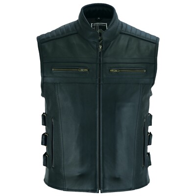 Produktbild von PAULGOS Lederweste Biker Kutte Clubweste Chopper Weste