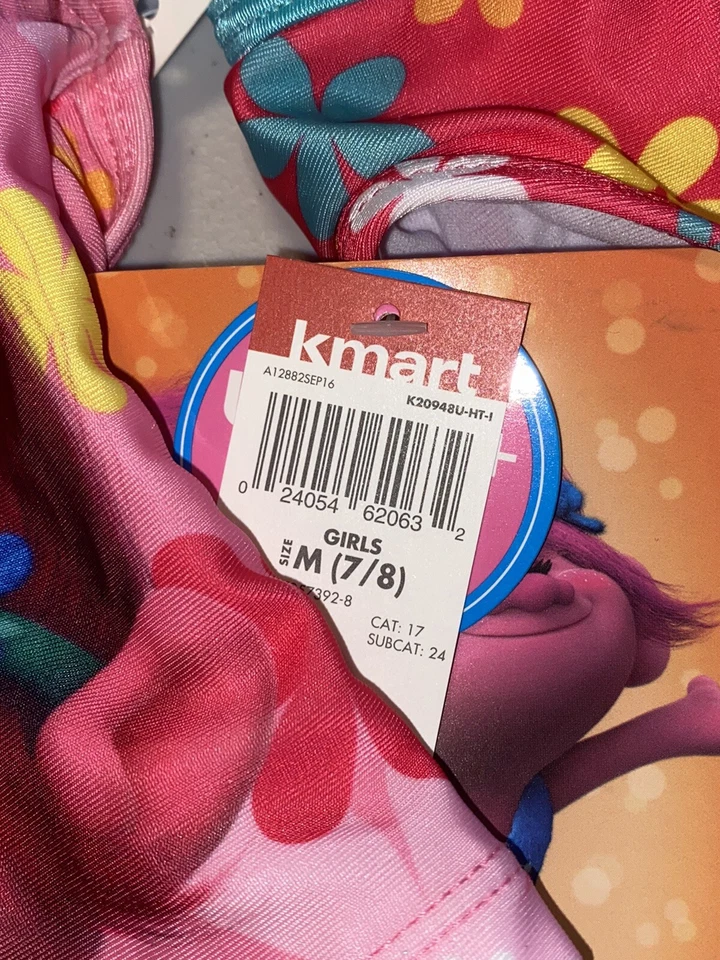 Dreamworks Trolls World Tour Traje de Baño Dos Piezas Niñas Jóvenes Talla M 7/8 Foto 2 de 4