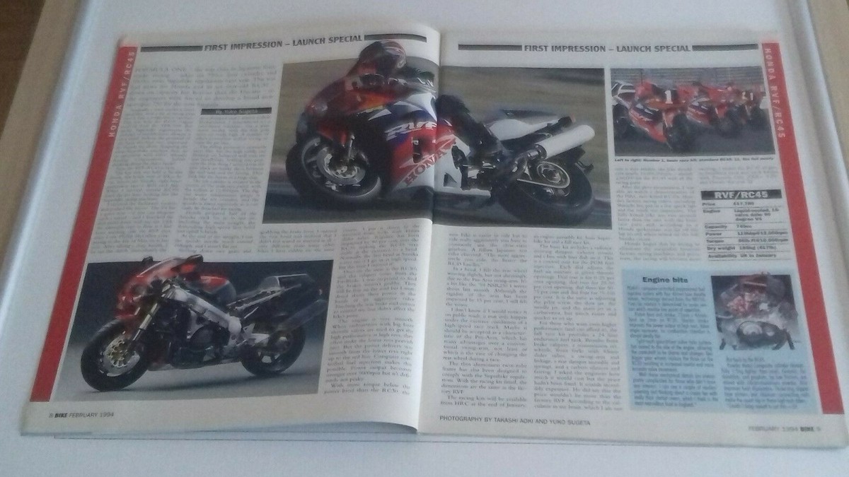 Bike Magazine February 1994 250th Issue Kawasaki ZX Yamaha FZR