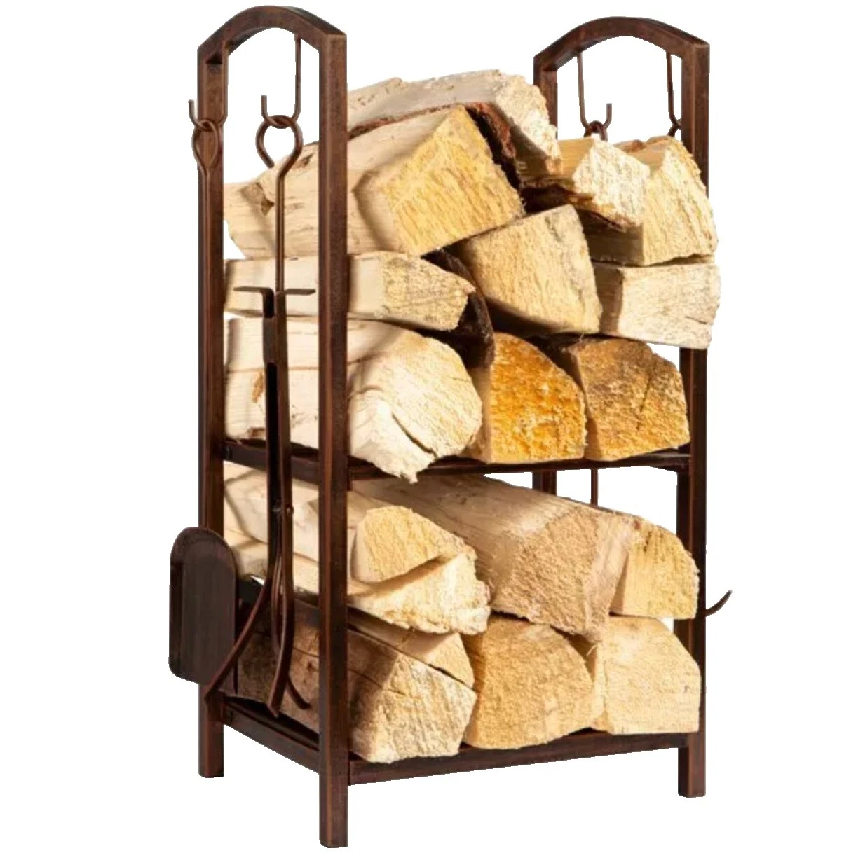 Brown Wrought Iron Log Holders & Carriers