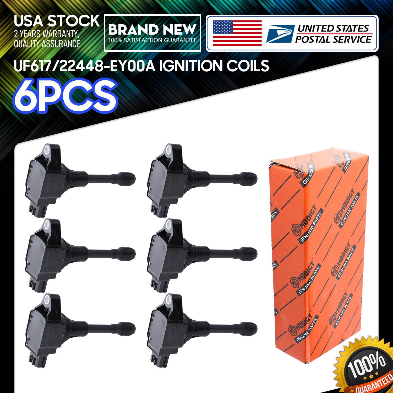 Ignition Coils OEM UF617/22448-EY00A 6Pcs For INFINITI FX37 Q70L Q40 Q50 Q60 Q70
