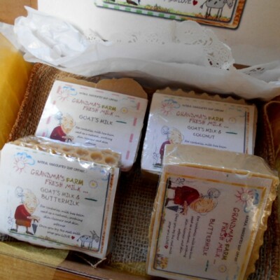 4 Farm Fresh Handmade Cold Process Milk Soaps Gift Set