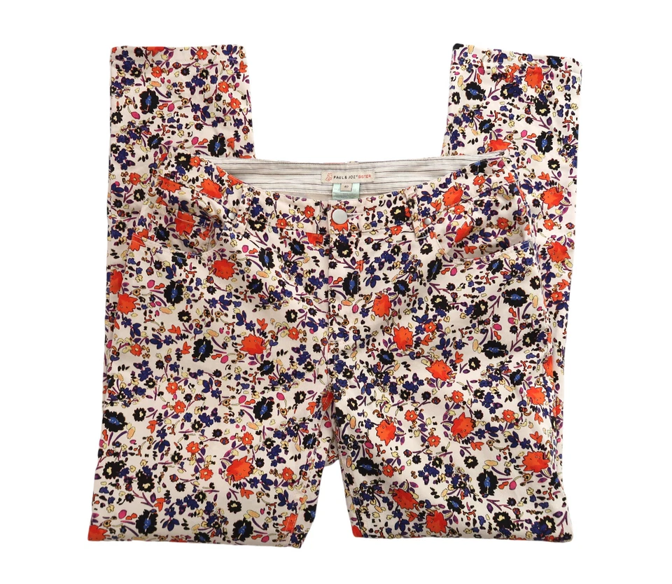 PAUL & JOE BROTHER Vaqueros Estampado Floral F 40 EE. UU. 8 EUC Elástico Ligero Foto 3 de 4