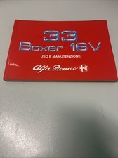 LIBRETTO USO E MANUTENZIONE ALFA 33 BOXER 16V ALFA ROMEO EPOCA