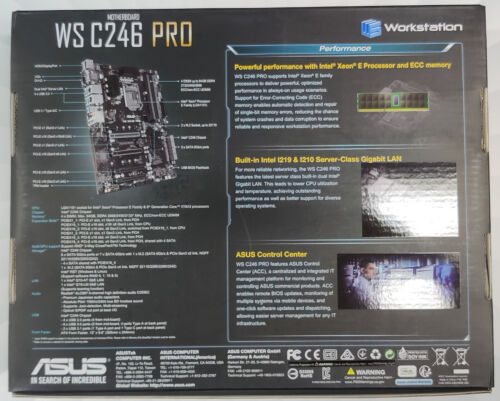 Placa madre Asus WS C246 PRO estación de trabajo para servidor ATX LGA1151 DDR4 Intel Xeon, nueva - Imagen 2 de 9