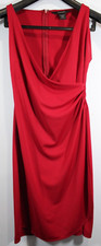 Express Dress Womens Size 1/2 Red V-Neck Sleeveless A-Line Cocktail Dress Used 