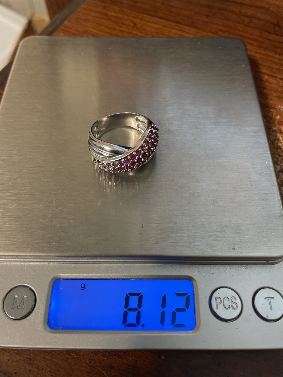 CNA Sterling Silver Ruby Crossover Ring Size 7.75 - image 9