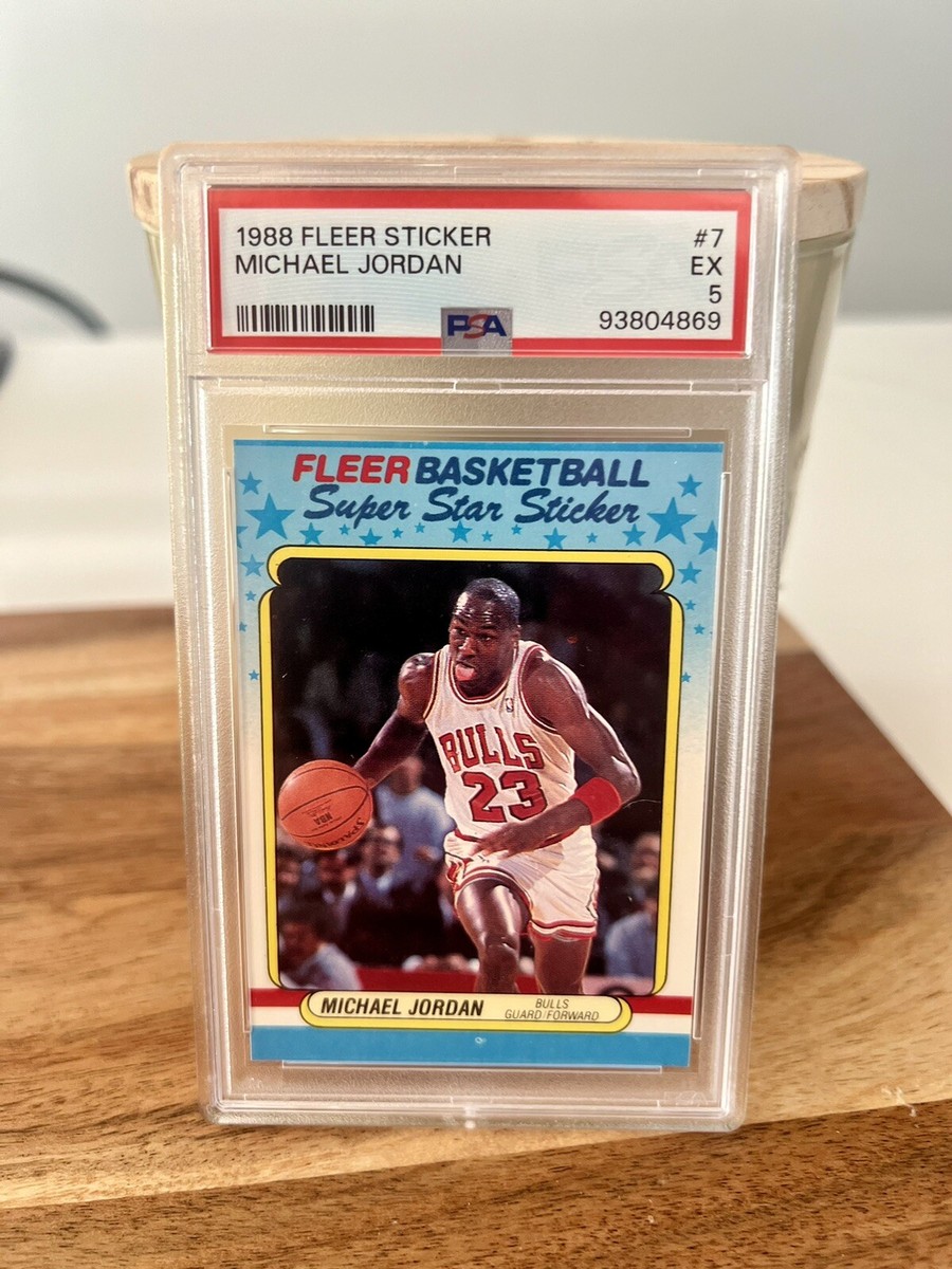 🔥1988 Fleer Michael Jordan-Sticker-PSA 5-Freshly Graded*-Bulls🔥