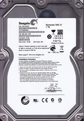 FOR DATA RECOVERY ST31000528AS pn: 9SL154-515 s/n: 5VP CC44 WU BAD SECTORS 2210