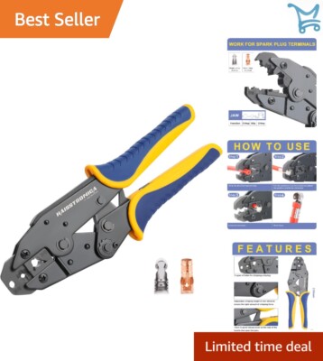 Crimping Tool for Spark Plug Ignition Wire 8.5mm Ratchet Wire Crimper Blue