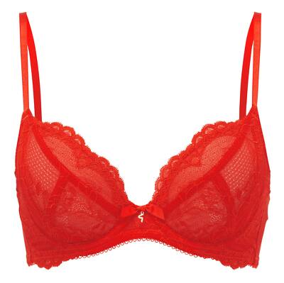 ''Top Qualiät'' Gossard sexy Lace Natural Push-Up BH knall rot