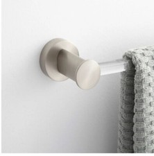 Signature Hardware Prague 18" Towel Bar 418801 Brushed Nickel with Clear Bar