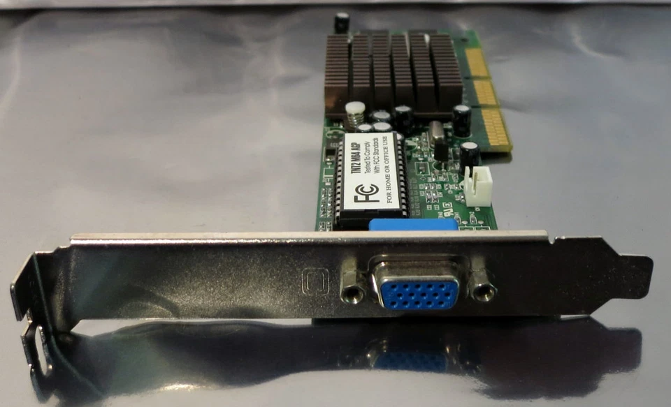 NVIDIA TNT2 M64 AGP 32MB Video Graphics Card CE-406, 4VNTDH02 Passive Cooler - Image 2 of 3