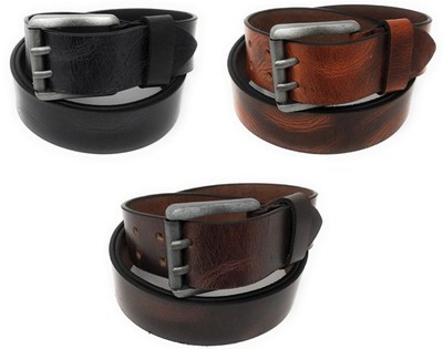 Echt Leder Gürtel Herren Damen Ledergürtel Schwarz 4cm für Anzug, Jeans Kürzbar