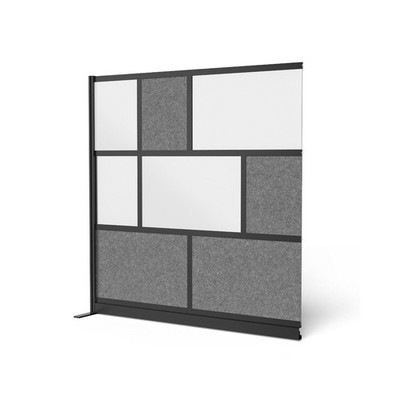 LUXOR MW-7070-XWCGB Modular Wall Room Divider System - Black Frame - 70'' x 70'' S