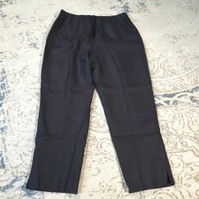 Vintage Talbots 100 Irish Linen Black Classic Pants Women Size 12 Lagenlook