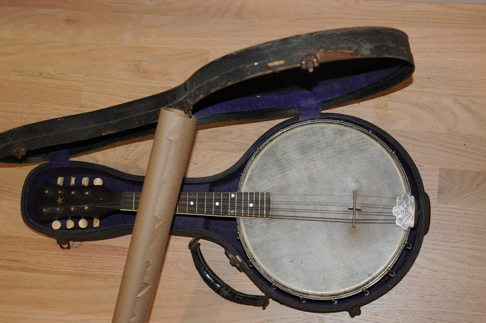 The Bacon Orchestra #1 Banjo Mandolin Wilmot Wood Resonator And Case #5032 Star - Image 4 of 4