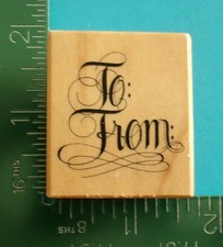PSX Designs C-721 TO / FROM GIFT TAG Rubber Stamp Christmas Birthday