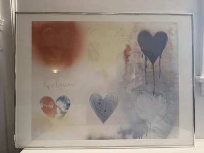 Vintage 1970 Jim Dine Rainbow Small Heart Painting No.21 Framed Print