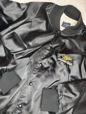 Vintage Vantage Miller Genuine Draft Nylon Snap Jacket Black Large Made in USA