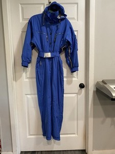 Vintage bogner ski suit women Size 8 Belted Hooded