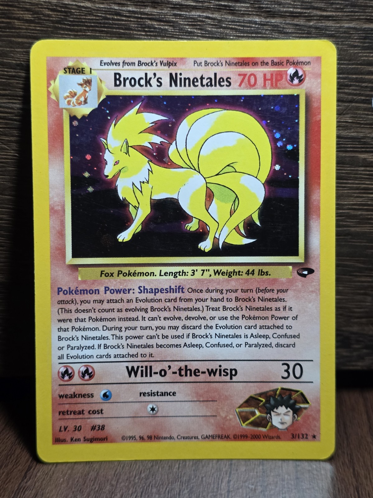 Pokemon Ninetales Holo Rare Gym Challenge Brock's 3/132 Unlimited LP