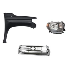 For Toyota Tundra 16-17 3-Piece Kit (Passenger Side Headlight, Grille, Front