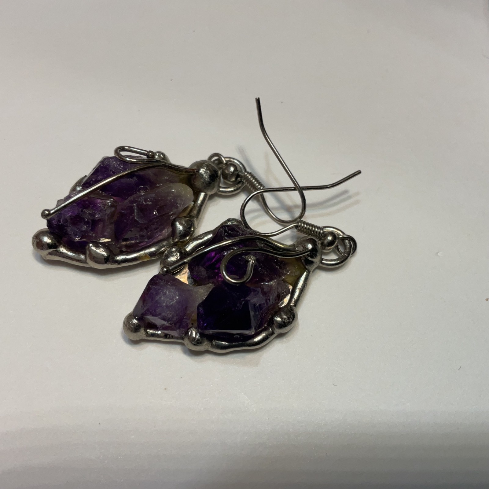 Artisan Handcrafted Amethyst Statement Earrings S… - image 6
