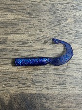 3” Grub Rootbeer Blue black glitter Flake  17 Per Pack Hand Poured