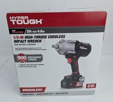 Hyper Tough 80287 20v 12 High-torque Impact Wrench Kit 900ft Lbs
