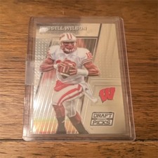 Panini Russell Wilson 2012 Draft Picks #87 Rookie Wisconsin Badgers NCAA Card. rookie card picture