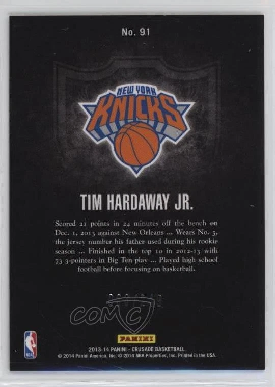 2013-14 Panini Crusade Crusade Teal /249 Tim Hardaway Jr #91 Rookie RC - Image 2 of 2