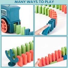 200 PCS Domino Train Toys Set, Automatic Dominos Building and Stacking Creative