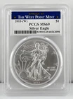 2013-W $1 American Silver Eagle PCGS MS69 1 oz Coin Struck at West Point