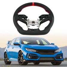 Full Leather Sport Steering Wheel For 2016-2020 Honda Civic Gen 10th Fcfk Black Full Leather Sport Steering Wheel For 2016-2020 Honda Civic Gen 10th Fcfk Black
