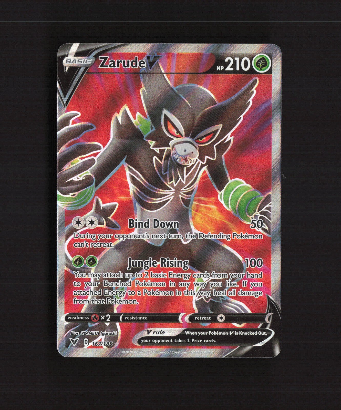 Zarude V 167/185 Vivid Voltage Full Art Ultra Rare Holo Pokemon Card NM