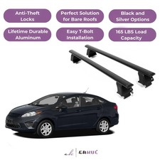 Erkul Roof Rack Crossbars For Ford Fiesta 2011-2019 Naked Roof Aluminum Black