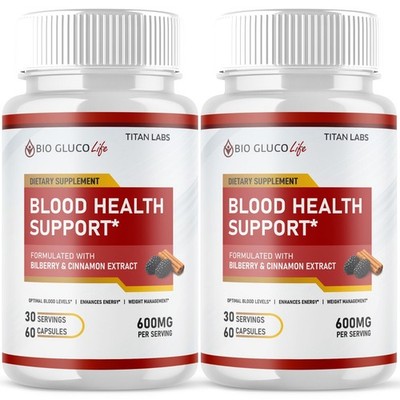 (2 Pack) Bio Gluco Life Advanced Blood Support Supplement BioGlucoLife 120 Caps