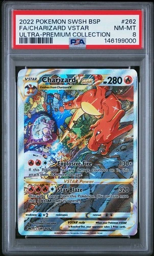 2022 POKEMON SWSH ULTRA-PREMIUM COLLECTION FULL ART/CHARIZARD VSTAR PSA 8
