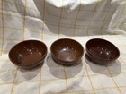 3 Frankoma Pottery Brown 6XS Fruit Bowls