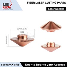 1pz Ugello Laser Singolo Doppio Strato Dia.32mm Calibro 1-3mm per Testa di Taglio