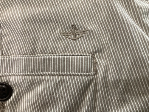 Docker's pantaloncino uomo casual taglia 41 vita beige spilla righe tasche laterali 127 - Foto 7 di 9