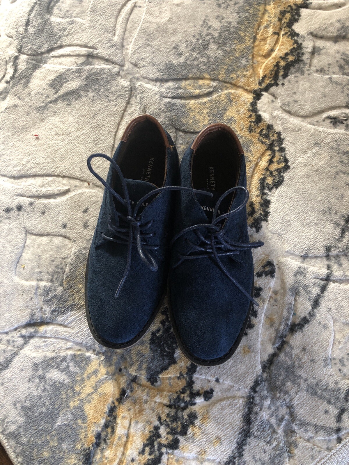 SAOLA Oxford Kenneth Cole Reaction ragazzo stringato blu navy morbida pelle scamosciata taglia US 12