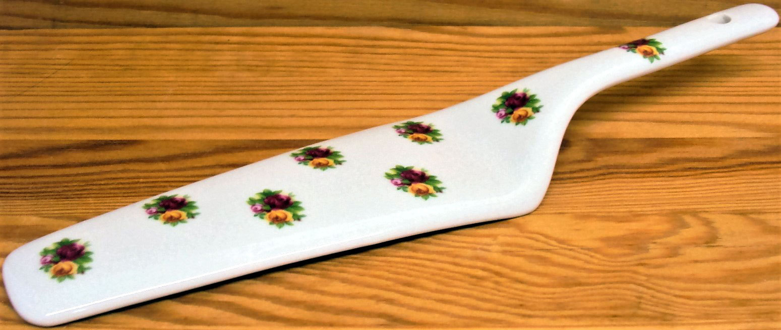 Country Bud Roses Cake Server Fine Bone China Cake Slice Cake Pie Server