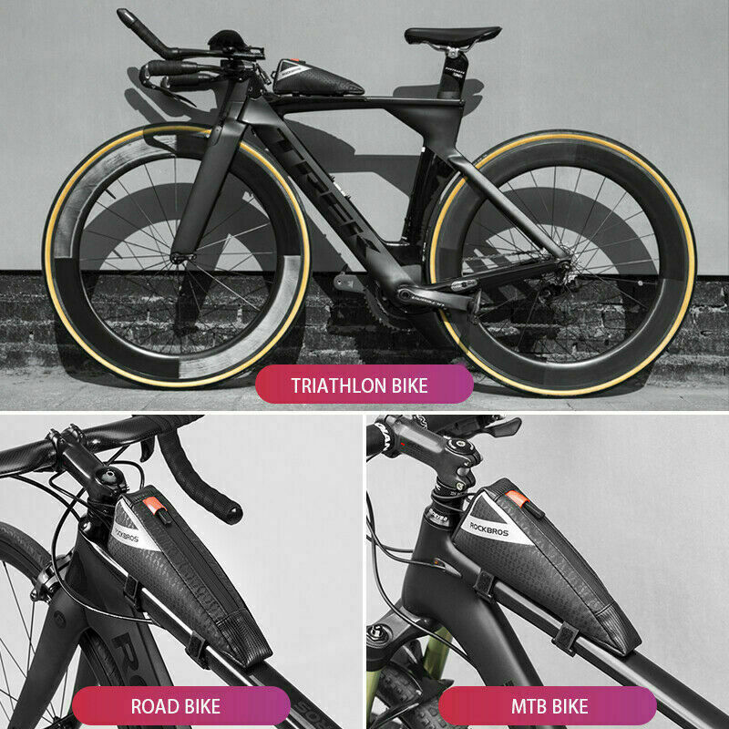 ROCKBROS Cycling Bike Top Tube Frame Triathlon Bike Black Triangle Bag-Unicorn