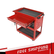 3 Tier Rolling Tool Cart 400LB Heavy Duty Mechanic Tool Cart w/ Lockable Wheels