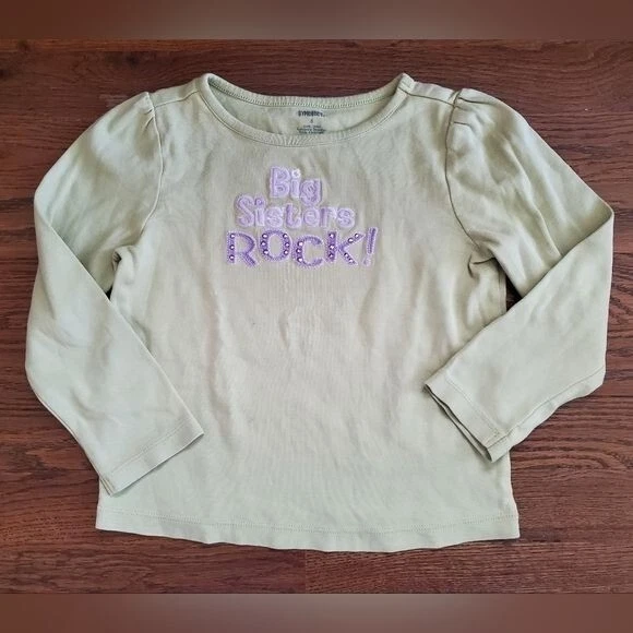 T-shirt Manches Longues Gymboree Blanc Avec Paillettes – Tailles 4-5 Ans – Neuf Avec étiquettes