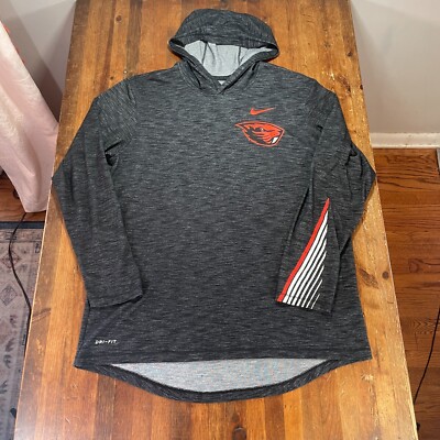 Oregon State Beavers Hoodie Mens Large Gray Nike DriFIT Lightweight Casual